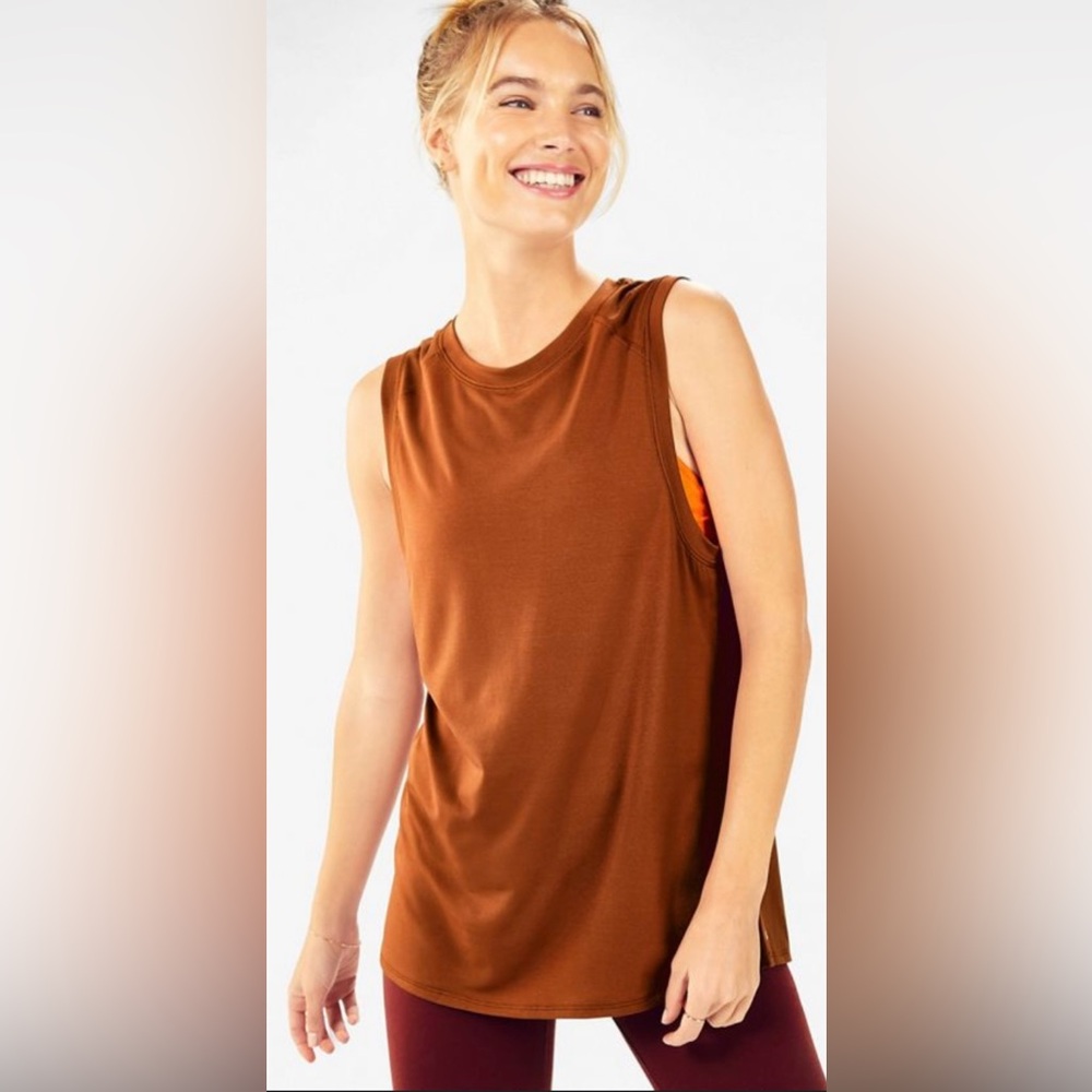 Fabletics Women’s Active Wear Shirt Sleeveless Maroon Brown Size XXL Tank Top